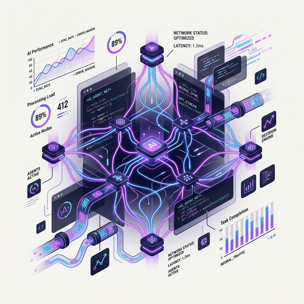 Sleek autonomous AI Agent network workflow